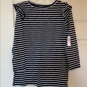 Navy and white 3/4 sleeve Old Navy shirt